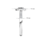 Cushion Diamond Cluster Engagement Ring 0.40ct Diamonds in 18K White Gold