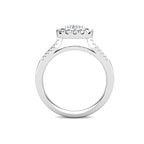 Cushion Diamond Cluster Engagement Ring 0.40ct Diamonds in 18K White Gold
