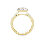 Cushion Diamond Cluster Engagement Ring 0.40ct Diamonds in 18K Yellow Gold