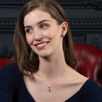 Pear Shaped Blue Topaz Pendant Necklace in Sterling Silver