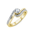 Twirl Diamond Cluster Engagement Ring 0.40ct Diamond in 18K Yellow Gold