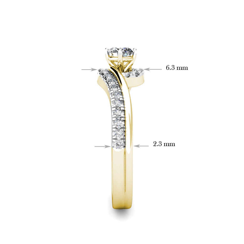 Twirl Diamond Cluster Engagement Ring 0.40ct Diamond in 18K Yellow Gold