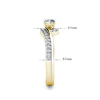 Twirl Diamond Cluster Engagement Ring 0.40ct Diamond in 18K Yellow Gold