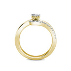 Twirl Diamond Cluster Engagement Ring 0.40ct Diamond in 18K Yellow Gold