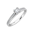 Square Princess Diamond Cluster Engagement Ring 0.30ct Diamonds 18K White Gold