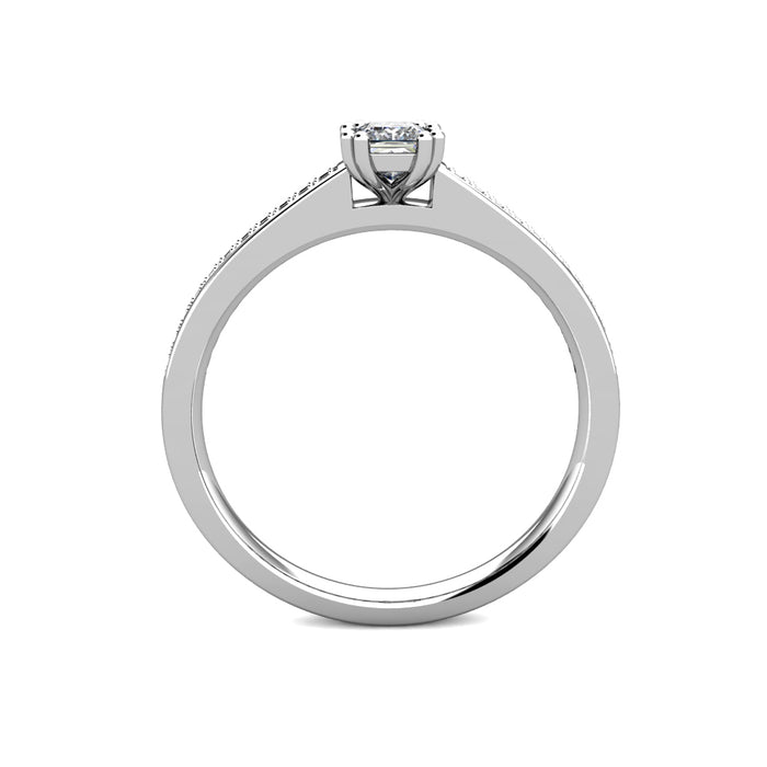 Square Princess Diamond Cluster Engagement Ring 0.30ct Diamonds 18K White Gold