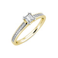 Square Princess Diamond Cluster Engagement Ring 0.30ct Diamonds 18K Yellow Gold