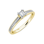 Square Princess Diamond Cluster Engagement Ring 0.30ct Diamonds 18K Yellow Gold