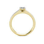 Square Princess Diamond Cluster Engagement Ring 0.30ct Diamonds 18K Yellow Gold