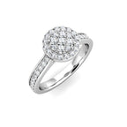 Glimmer Diamond Cluster Engagement Ring 0.35ct Diamonds in 18K White Gold