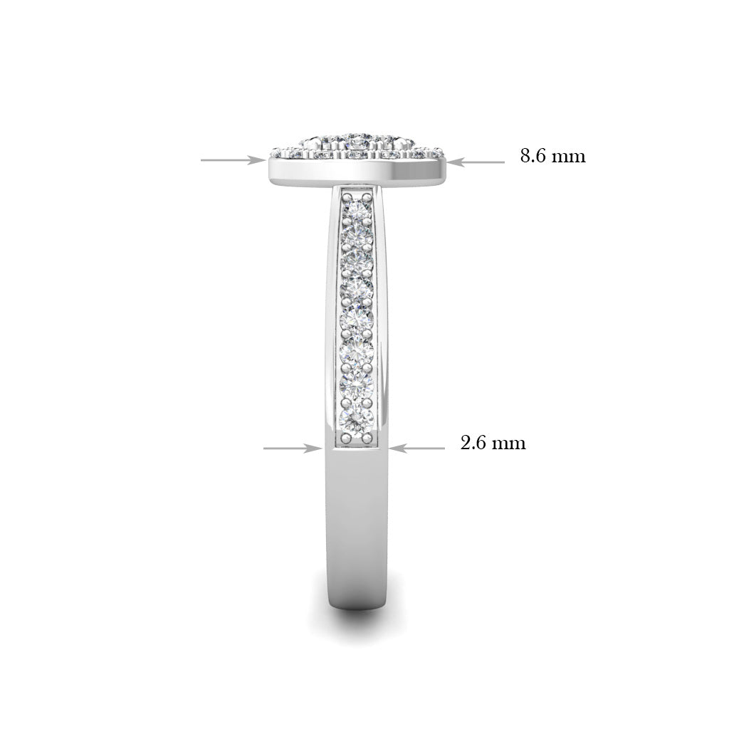 Glimmer Diamond Cluster Engagement Ring 0.35ct Diamonds in 18K White Gold