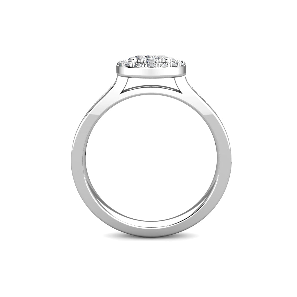 Glimmer Diamond Cluster Engagement Ring 0.35ct Diamonds in 18K White Gold