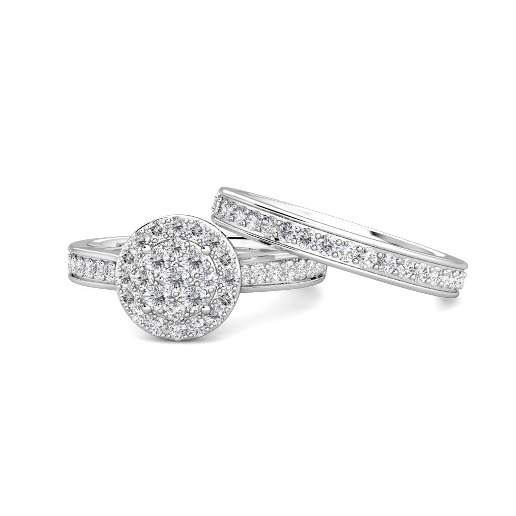 Glimmer Diamond Cluster Engagement Ring 0.35ct Diamonds in 18K White Gold