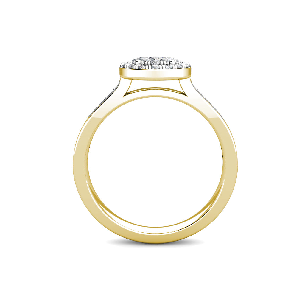 Glimmer Diamond Cluster Engagement Ring 0.35ct Diamonds in 18K Yellow Gold