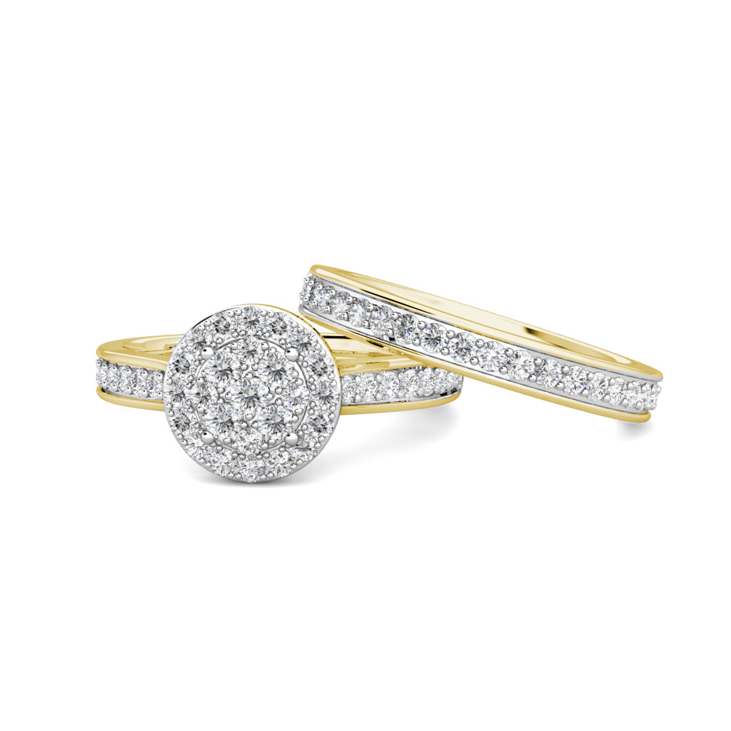 Glimmer Diamond Cluster Engagement Ring 0.35ct Diamonds in 18K Yellow Gold