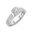 Sparkle Diamond Cluster Engagement Ring 0.40ct Diamonds in 18K White Gold