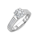 Sparkle Diamond Cluster Engagement Ring 0.40ct Diamonds in 18K White Gold