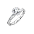 Halo Diamond Cluster Engagement Ring 0.40ct Diamonds in 18K White Gold