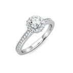 Halo Diamond Cluster Engagement Ring 0.40ct Diamonds in 18K White Gold