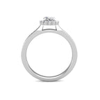 Halo Diamond Cluster Engagement Ring 0.40ct Diamonds in 18K White Gold