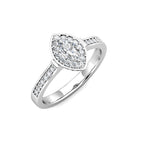 Marquise Diamond Cluster Engagement Ring 0.40ct Diamonds in 18K White Gold