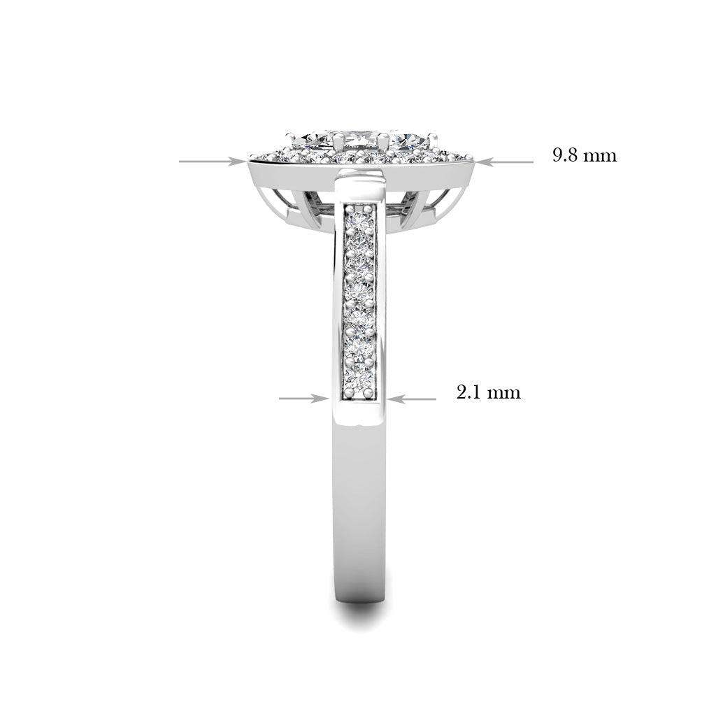 Marquise Diamond Cluster Engagement Ring 0.40ct Diamonds in 18K White Gold