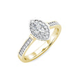 Marquise Diamond Cluster Engagement Ring 0.40ct Diamonds in 18K Yellow Gold