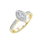 Marquise Diamond Cluster Engagement Ring 0.40ct Diamonds in 18K Yellow Gold