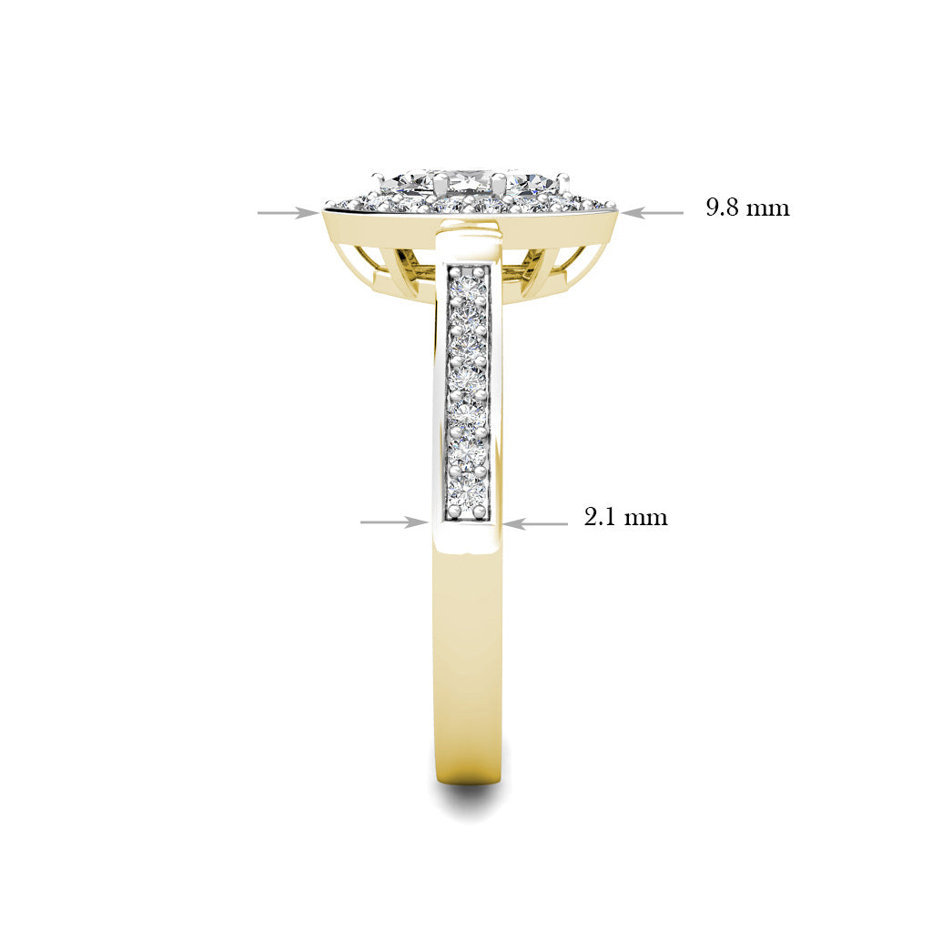 Marquise Diamond Cluster Engagement Ring 0.40ct Diamonds in 18K Yellow Gold