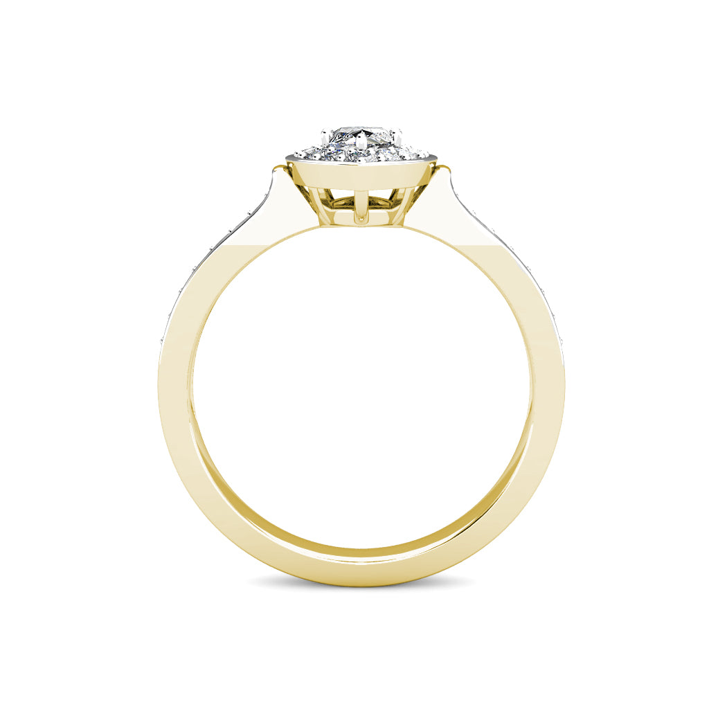 Marquise Diamond Cluster Engagement Ring 0.40ct Diamonds in 18K Yellow Gold
