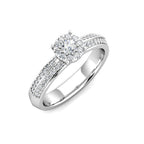 Glamour Diamond Cluster Engagement Ring 0.50ct Diamonds in 18K White Gold