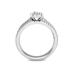 Glamour Diamond Cluster Engagement Ring 0.50ct Diamonds in 18K White Gold