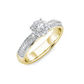 Glamour Diamond Cluster Engagement Ring 0.50ct Diamonds in 18K Yellow Gold 