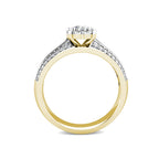 Glamour Diamond Cluster Engagement Ring 0.50ct Diamonds in 18K Yellow Gold 