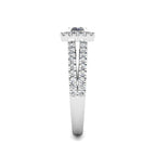 Princess Halo Diamond Cluster Engagement Ring 0.50ct Diamonds in 18K White Gold