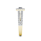 Princess Halo Diamond Cluster Engagement Ring 0.50ct Diamonds in 18K Yellow Gold