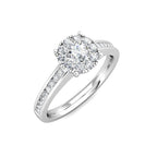 Elegance Diamond Cluster Engagement Ring 0.50ct Diamonds in 18K White Gold