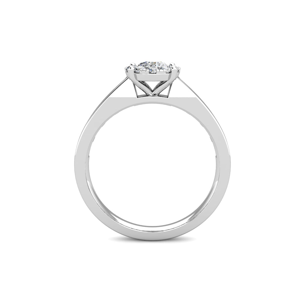 Elegance Diamond Cluster Engagement Ring 0.50ct Diamonds in 18K White Gold