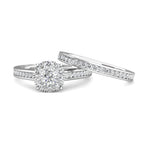Elegance Diamond Cluster Engagement Ring 0.50ct Diamonds in 18K White Gold