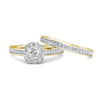 Elegance Diamond Cluster Engagement Ring 0.50ct Diamonds in 18K Yellow Gold
