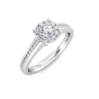 Elegance Cluster Engagement Ring 0.40ct Diamonds in 18K White Gold