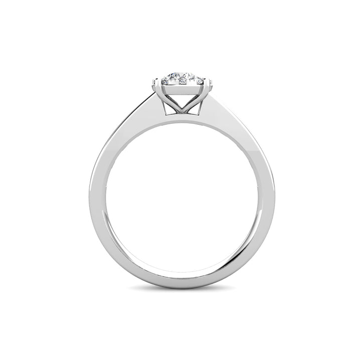 Elegance Cluster Engagement Ring 0.40ct Diamonds in 18K White Gold