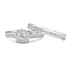 Elegance Cluster Engagement Ring 0.40ct Diamonds in 18K White Gold