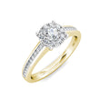 Elegance Cluster Engagement Ring 0.40ct Diamonds in 18K Yellow Gold
