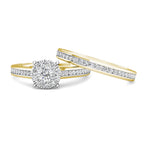 Elegance Cluster Engagement Ring 0.40ct Diamonds in 18K Yellow Gold