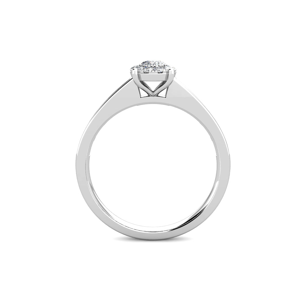 Elegance Diamond Cluster Engagement Ring 0.30ct Diamonds in 18K White Gold