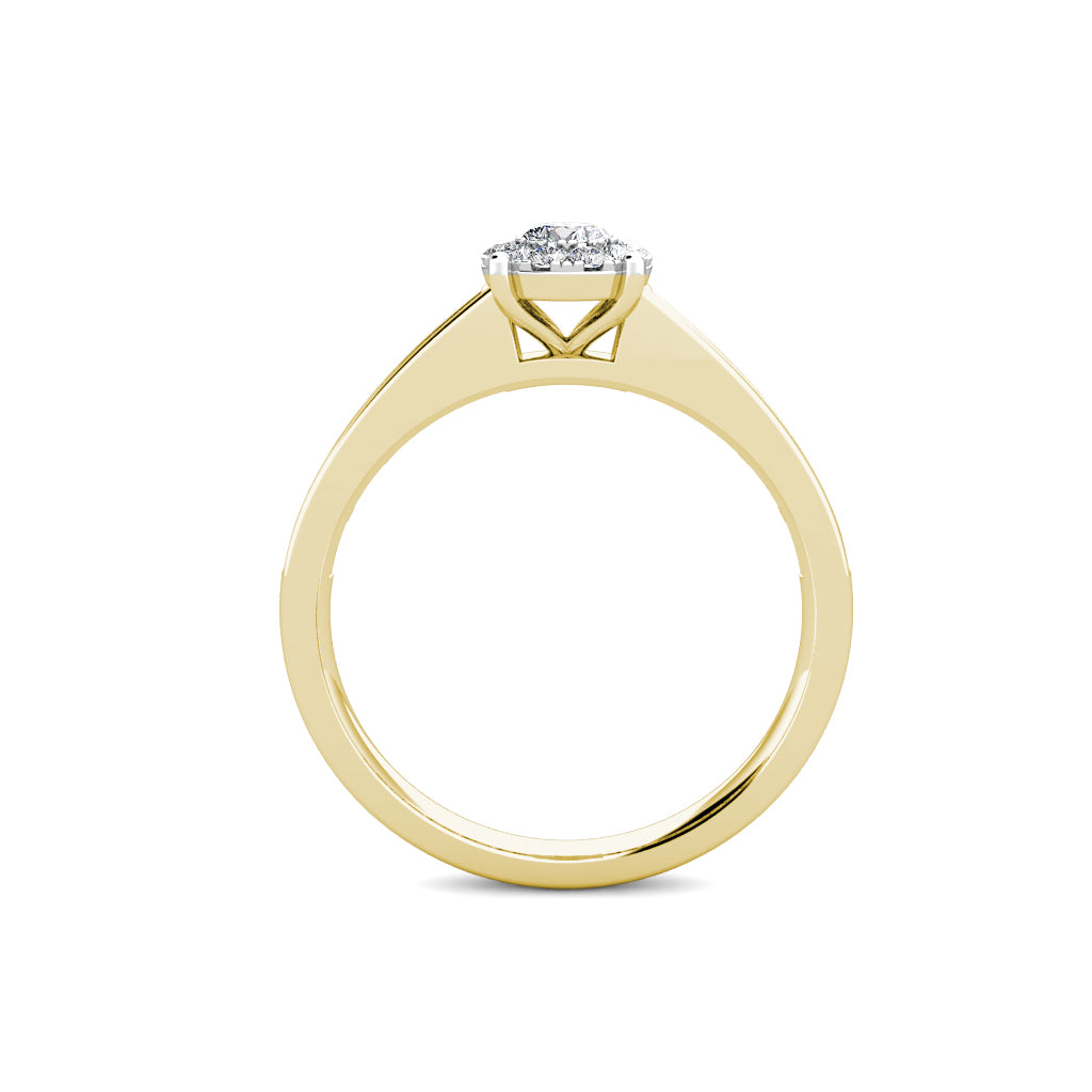 Elegance Diamond Cluster Engagement Ring 0.30ct Diamonds in 18K Yellow Gold