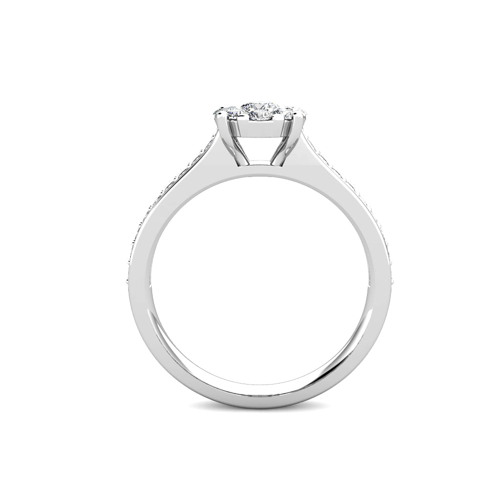 Passion Diamond Cluster Engagement Ring 0.50ct Diamonds in 18K White Gold