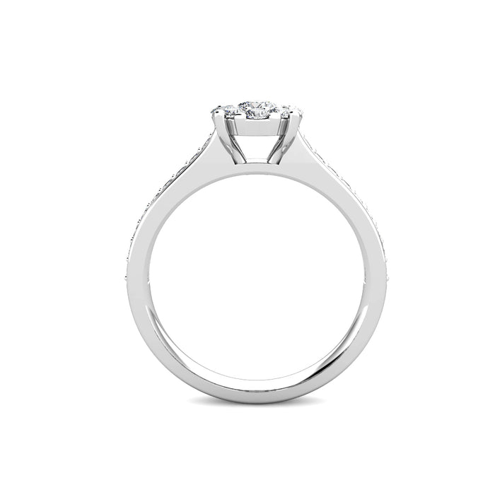 Passion Diamond Cluster Engagement Ring 0.50ct Diamonds in 18K White Gold