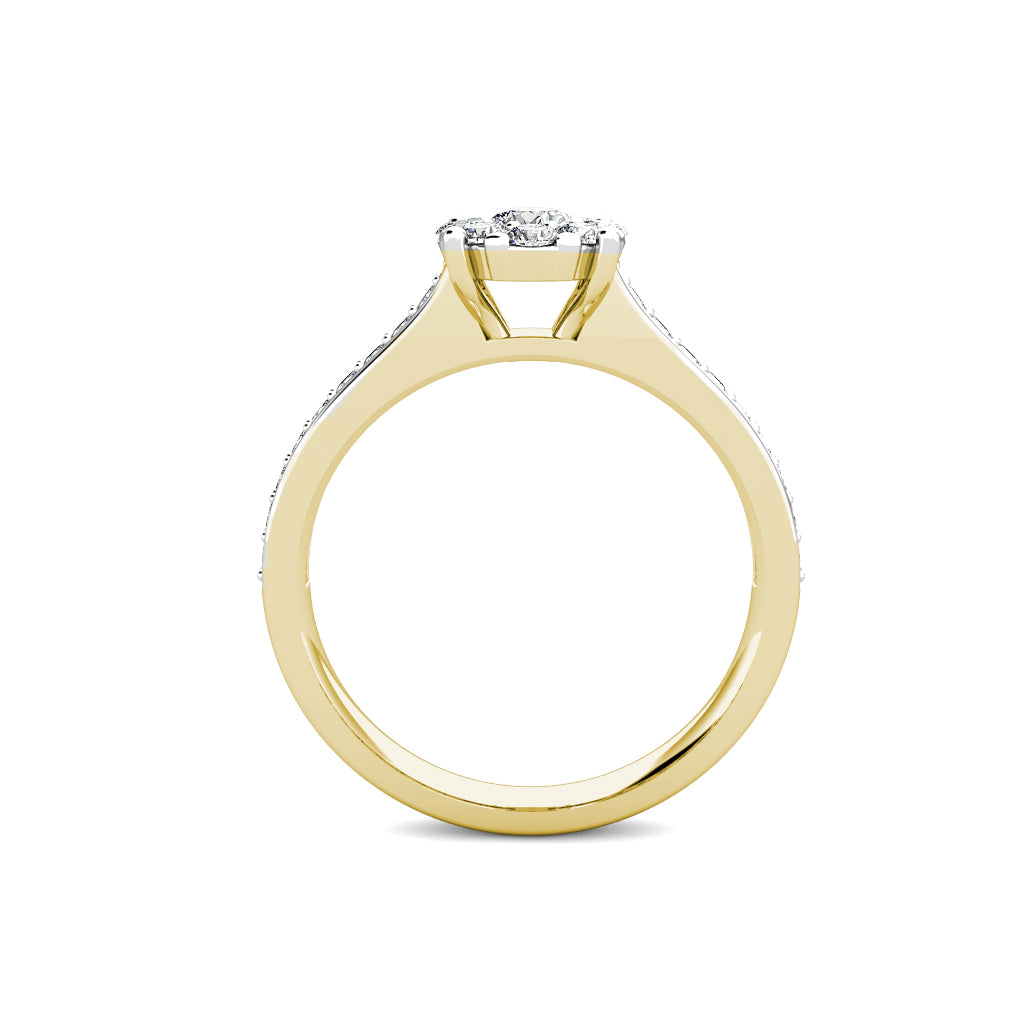 Passion Diamond Cluster Engagement Ring 0.50ct Diamonds in 18K Yellow Gold